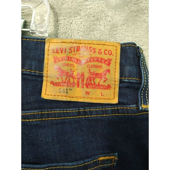 Levis 541 Jeans Mens 46x34 Blue Denim Athletic Fit Straight Leg Stretch Dark - Picture 7 of 10